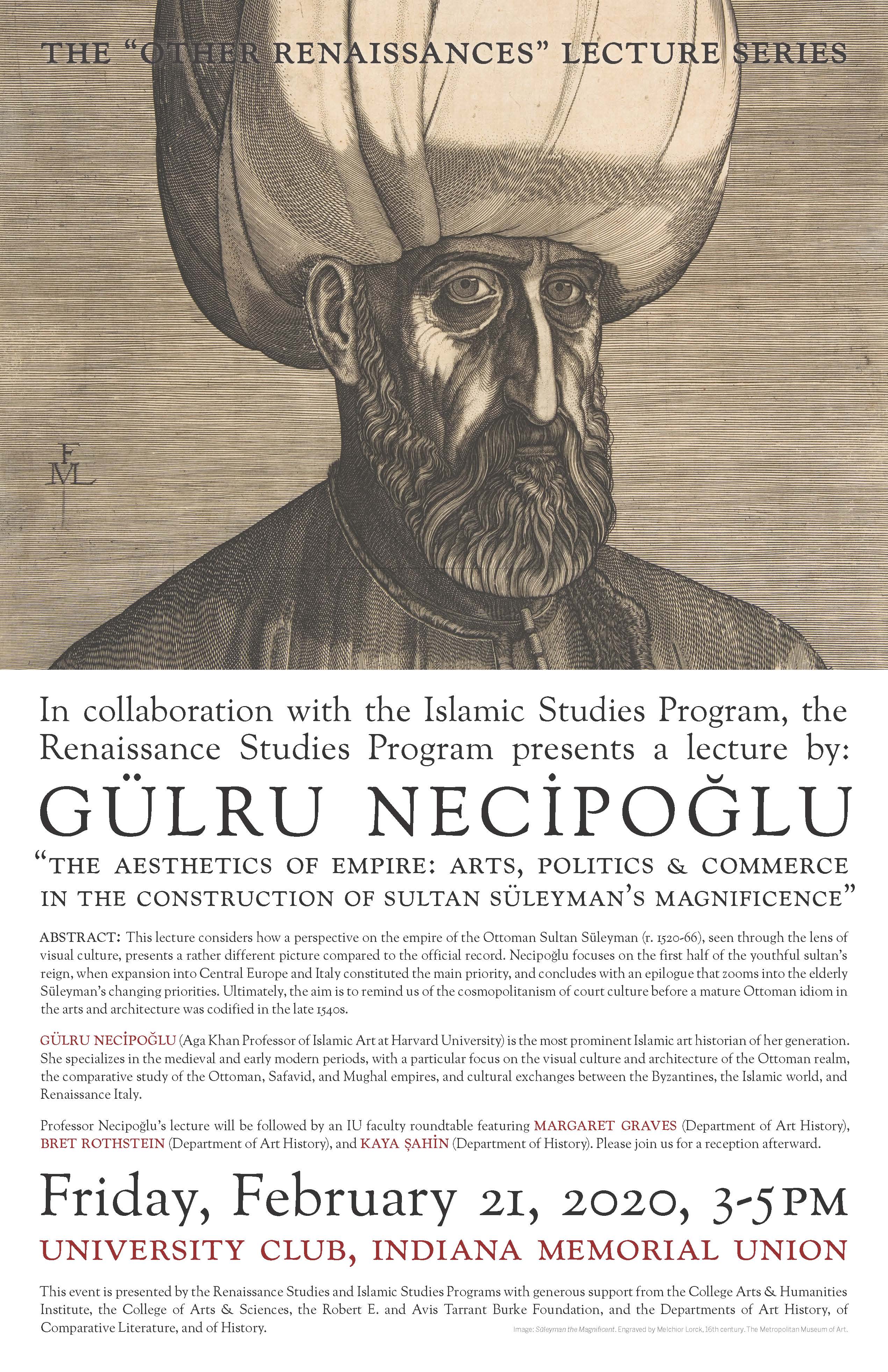 Aesthetics of Empire lecture, IUBloomington poster 022120