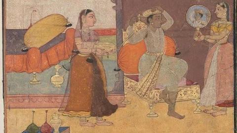 Detail from 'Toilet of the Nayaka', 1615.(Mapping Color in History)